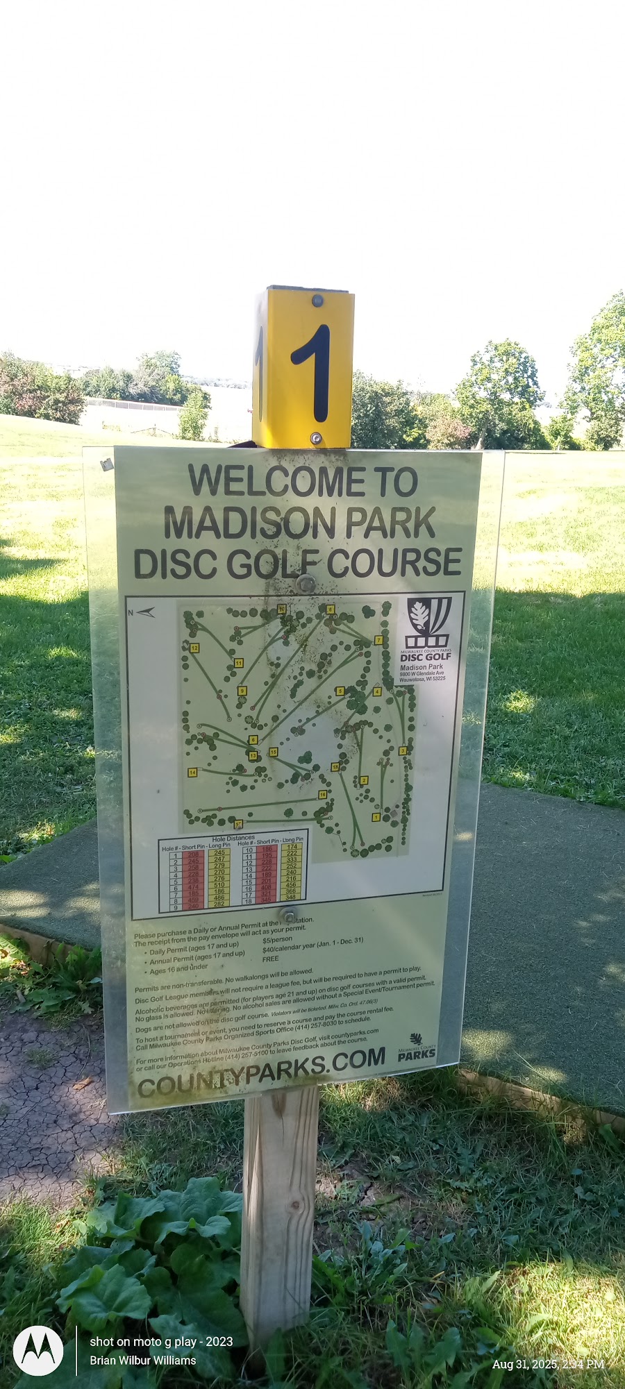 Madison Park Disc Golf Course